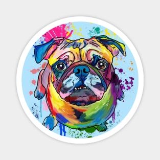 Splatter Paint Pug Magnet